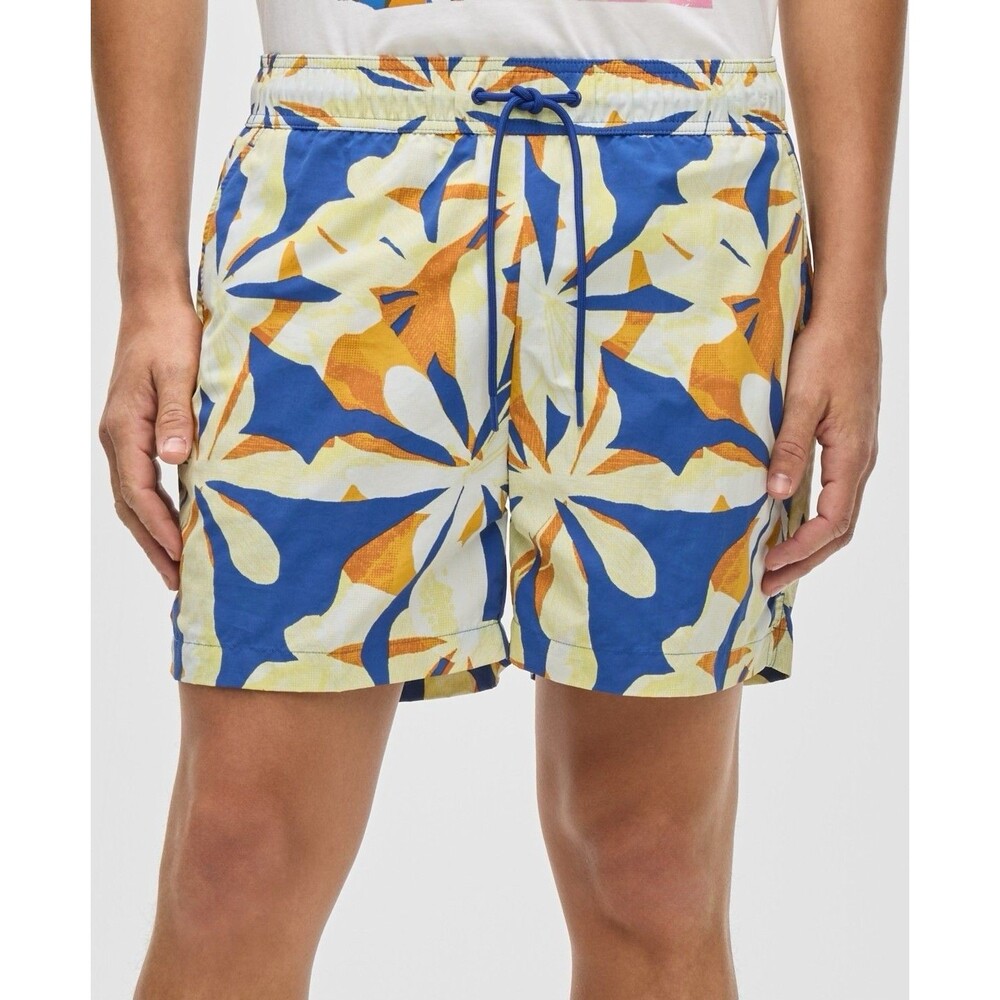 Mode of One Men's Floral Tones Regular-Fit Printed Swim Trunks - Small